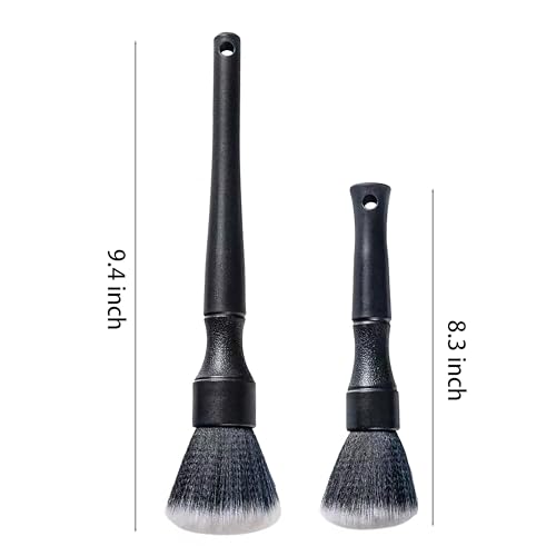 Ultra-Soft Car Detailing Brush Set, Scratch-Free Cleaning Brushes for Interior and Exterior, Air Vents, Dashboard, Wheels, Engine Bay, and Leather Surfaces - size: 2 PCS