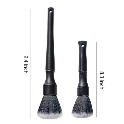 Ultra-Soft Car Detailing Brush Set, Scratch-Free Cleaning Brushes for Interior and Exterior, Air Vents, Dashboard, Wheels, Engine Bay, and Leather Surfaces - size: 2 PCS