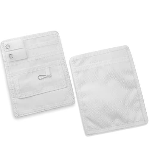 ASA TECHMED Nurse Pocket Organizer, Nylon 5 Pocket Nurse Scrub Organizer, 6 Inch x 5 inch, White - color: White