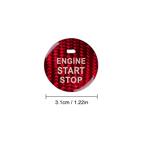 AIRSPEED Carbon Fiber Car Engine Start Button Cover Center Console Push-Button Sticker Interior Trim for Lexus is(2006-2012), ES(2006-2012), LX(2007-2015), Red (with Hole) - color: Red With Hole