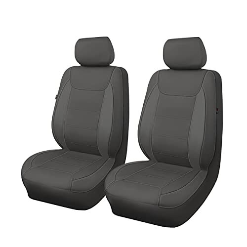 Flying Banner car seat Covers Protects Water Proof Faux Leather Carbon Fiber Fronts Gray Gray - color: Gray Gray, size: Front Pair -- 2PCS