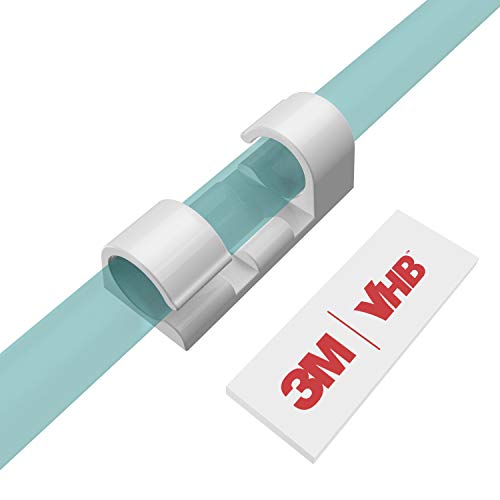 Cable Clips with Strong Self-Adhesive, XIAOXI Cable Management TV PC Wire Holder Sticky Tidy and Organizer Cord and Wires - 40 Pcs (White) - color: White, size: 40PACK