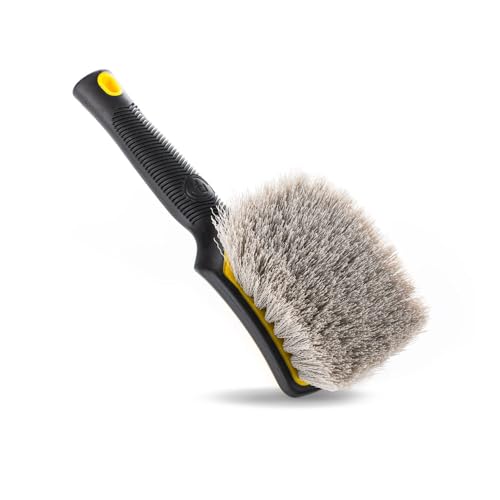 Detail Factory - ProGrip XL Tire Brush - Ergonomic ProGrip Handle - Stiff Synthetic Bristles to Cut Through Grime - Live Wire - color: Live Wire, size: X-Large