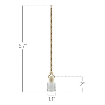 4Pcs Hanging Car Air Freshener, Empty Glass Perfume Bottle Pendant with Wooden Cap, Refillable Drift Freshener Diffuser for Essential Oils - Car Accessories for Women Men-Cylindrical - size: Cylindrical - 4PCS