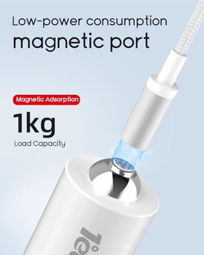 Magnetic for iPhone Charger, 1°edo GaN 65W Fast USB C Charger Block, PD 3.0 QC 4.0 Foldable Magnetic Fast Charger with 6FT Cable for iPhone 17/16 and More Series, Samsung Galaxy, iPad erc (White) - color: White