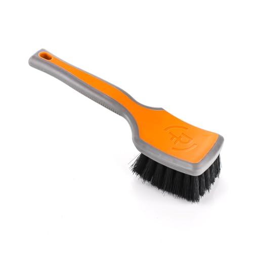 Detail Factory - ProGrip XL Tire Brush - Ergonomic ProGrip Handle, Stiff Synthetic Bristles, Ergonomic Design, Efficient Tire Brushes for Cleaning Tires - Solar Flare - color: Orange, size: X-Large