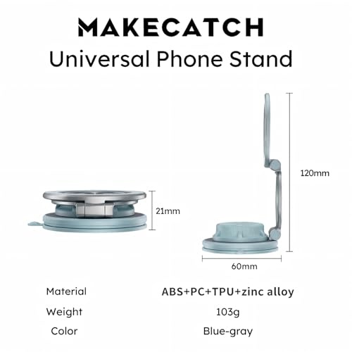Magnetic Car Phone Mount, 0.83" Ultra-Slim Foldable Holder, [Vacuum Suction & Adhesive Pad] for Textured Dashboard/Windshield, 3-Joint Metal MagSafe Mount for iPhone 17 Pro Max/Pixel (Blue) - color: Blue