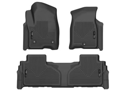 Husky Liners Weatherbeater Floor Mats | Fits 2021 - 2025 Cadillac Escalade & Escalade ESV, Chevrolet Suburban & Tahoe, GMC Yukon & Yukon XL | Front & 2nd Row, 3-pc Black - 99241 - size: Front & 2nd Row - N/a