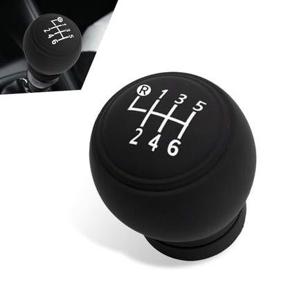 WZP Car Gear Shift Knob Cover, 6 Speed Silicone Anti-Slip Gear Shift Protector, Universal Interior Accessories for Most Vehicles (Black)