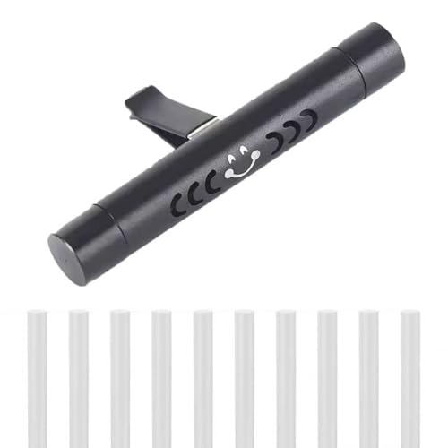 Car Air Vent Clip Perfume Holder, Universal Car Air Conditioner Aromatherapy Device, Comes with 10 Replaceable Fragrance Cores, Long-Lasting Freshness, Suitable for Men and Women(Black) - color: Black