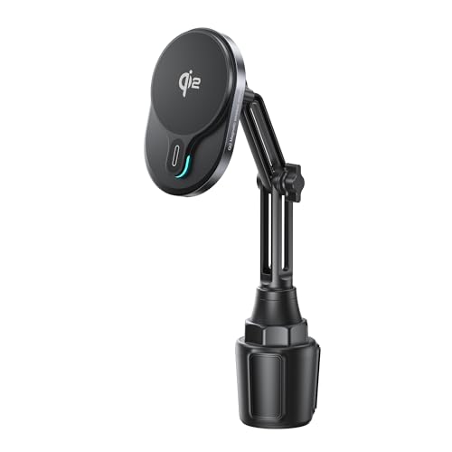 for Qi2 15W Wireless MagSafe Car Mount Charger Cup Phone Holder,15W Fast Charging Charger Phone Holder Mount for iPhone Air/17/16/15/14/13/12, Galaxy S25, Fast Charging for Magnetic iPhone Accessories