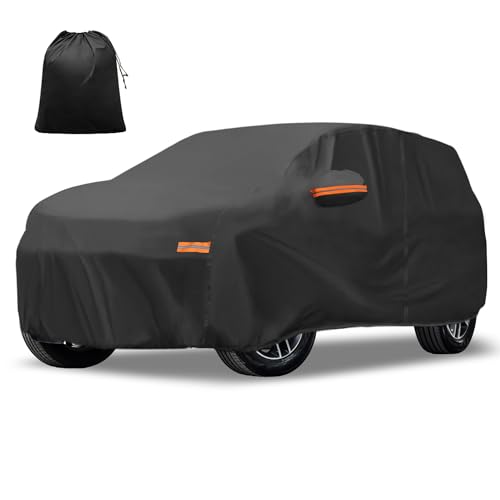 X AUTOHAUX Car Cover for Jeep Grand Cherokee 2002-2025 Aluminum Film Outdoor Waterproof Sun Rain Snow Hail Protection with Driver Door Zipper - size: For Jeep Grand Cherokee 2002-2023