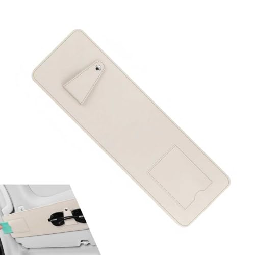 Car Sun Visor Extender, Adjustable Anti-glare Sunlight Extension Blocker, Leather Scratch-resistant Sun Visor Lengthener with Storage Pouch Eyeglass Clip, for Most Vehicles (White) - color: White