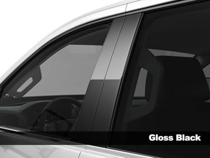 Rvinyl Pillar Post Window Trim Compatible with Mitsubishi Lancer 2008-2017 (Sedan) - Gloss (Black) - color: Gloss (Black)