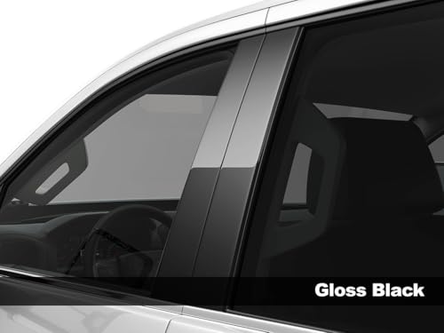 Rvinyl Pillar Post Pre Cut Window Trim Kits in Gloss Black Compatible with Chevrolet Tahoe 2015-2020 - Adhesive Backs - color: Gloss (Black)