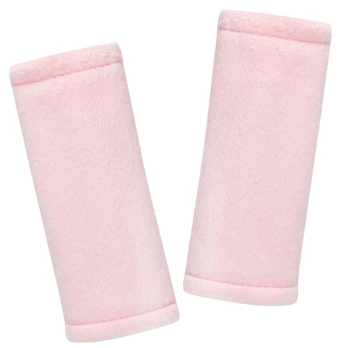 SWESEN Baby Car Seat Belt Covers for Boys and Girls, Carseat Shoulder Padding, Soft Car Seat Neck Cover, Mink Car Seat Straps Shoulder Pads, Solid Colour Stroller Strap Cover for Baby Kids, Pink - color: Pink