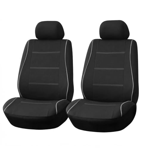 Car Front Seat Covers Only, Waterproof Anti Slip Vehicles Low Back Piping Seat Protectors, Breathable Auto Interior Chair Protection Accessories, Universal for SUV, Truck, RV (Gray) - color: Gray