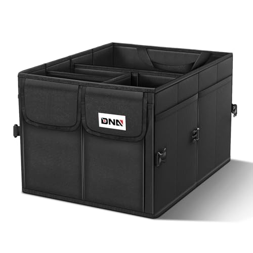 DNA Motoring Trunk Organizer for SUV, Large Capacity Car Organizer and Storage with 4 Compartment, Foldable Trunk Organizer for Car, 60L Black - size: 4 Compartment