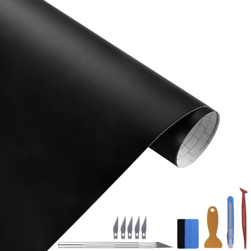 LZLRUN Free Tool Kit Matte Vinyl Tape for Black Out Chrome Delete Window Trim Door Trim (5Feet x 10Feet) - color: Matte, size: 5Feet x 10Feet