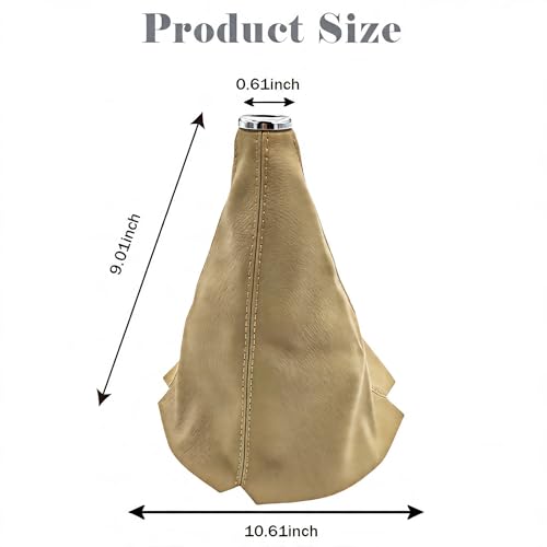 Automotive Shift Knob Dust Cover, Leather Construction, Shifter Boot Cover Replacement Part, Universal Fit for Manual/Automatic Transmissions Automotive Interior Accessories (Beige) - color: Beige