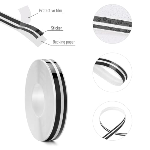 2 Rolls 32Ft Car Pinstripe Tape, Automotive Pinstriping Tape Stickers Vinyl DIY Stripes Pinstripe Emblems Trim Decals for Car, SUVs, Pickups, Motorcycle and Boat, Racing Stripes (Black) - color: Black-2