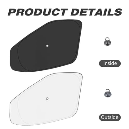 Front Side Window Sun Shade with Suction Cups for 2015-2024 Fo-rd Transit Van High and Medium Roof, Foldable Window Sunshade Sun Visor Protector, Side Shades Blocks UV Ray Heat, Pack of 2 - size: Silver & Black-Fit 2015-2024 Ford Transit