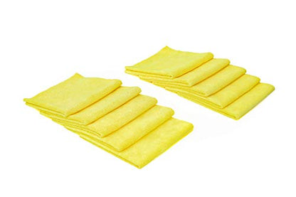 The Rag Company - Edgeless 300 - Microfiber Detailing Towels, Perfect for Removing Polishes, Sealants, and Glaze; Great for Interior Cleaning and Dirty Jobs; 300GSM, 16in x 16in, Yellow (10-Pack) - color: Yellow