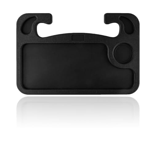Car Steering Wheel Desk Tray for Laptop and Eating 2 in 1 Multipurpose Travel Accessory with Drink and Pen Holder Compatible with Most Vehicles