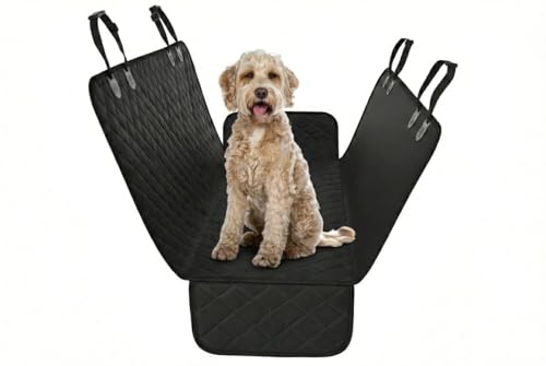 Active Pets Black Standard Dog Car Hammock Back Seat Cover, Waterproof Backseat Cover Protector for Truck Bench Rear of Sedans or SUVs, Essential Pet Supplies Vacuum or Wipe Clean, Machine Washable - color: Black, size: Standard (53" x 56")