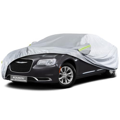 KouKou Oxford Car Cover Waterproof All Weather for Automobiles, Fit Sedan Dodge Charger, Chrysler 300, Hyundai Genesis, Mercedes Benz S Class,BMW 7 Series, etc (208 X 78 X 59 inch) - size: C4-Fit sedan length (194" to 208")