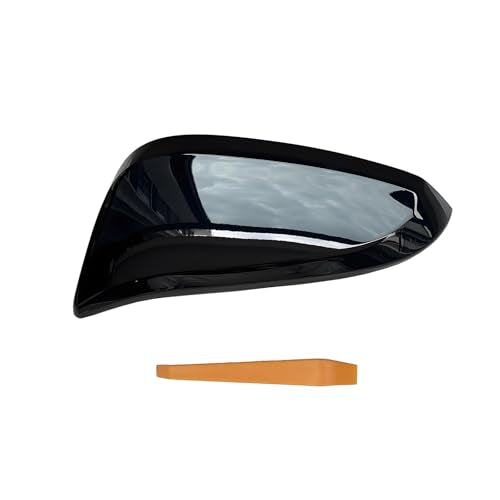 Left Driver Side Mirror Cover Cap Glossy Black, Compatible with Toyota RAV4 2013-2018 XLE/SE/LTD, RAV4 HV 2016, 4RUNNER 2013-2023 (Only for Models Without Side Camera) - size: Left Driver Side