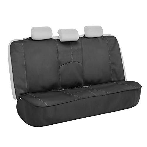 Motor Trend Perfect Symmetry Gray Car Seat Covers, Full Set – Waterproof Neoprene Foam Lining, Durable Front and Back Rear Bench Protectors, Fits Most Car Truck Van and SUV - color: Gray Front Black Rear