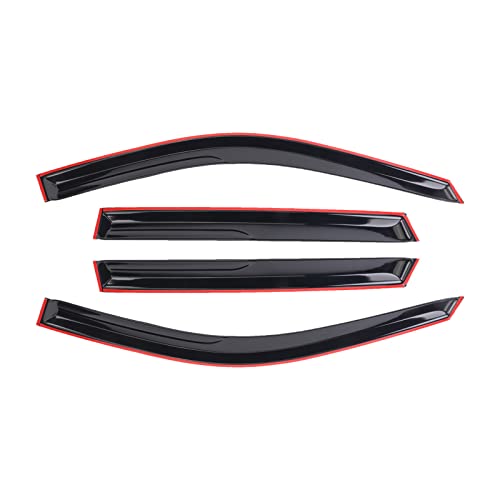 Window Visor Wind Window Tape-On Deflectors for 2011-2021 Jeep Grand Cherokee Rain Guards 4 Pcs 94252 - size: 2011-2021 Jeep Grand Cherokee black