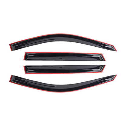 Window Visor Wind Window Tape-On Deflectors for 2011-2021 Jeep Grand Cherokee Rain Guards 4 Pcs 94252 - size: 2011-2021 Jeep Grand Cherokee black