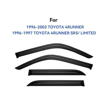 Window Visors Rain Guards for 1996-2002 Toyota 4Runner, Out-Channel Window Vent Wind Deflectors Visors Shades for 96-02 4Runner - size: 1996-2002 Toyota 4runner