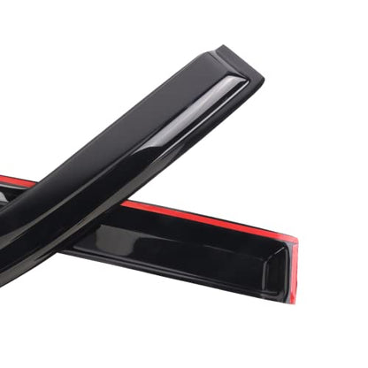 Window Visors Deflectors Tape-On for Trucks 2009-2014 DOD-ge RAM 1500/2500/3500, Rain Guards, Window Visors for Cars, Vent Shade Guard 4 pcs Window Deflectors - size: 2009-2018 Dodge Ram 1500/2500/3500 Crew Cab