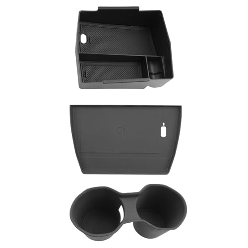 LUWU for 2025 2026 Subaru Forester Accessories Compatible with 2025 2026 Forester Wireless Charging Anti-Slip Mat - Center Console Cup Holder - Armrest Console Secondary Storage Box Insert Tray 3-Pack - color: Forester 2025-2026 Armrest Box+Cup Holder+Mat