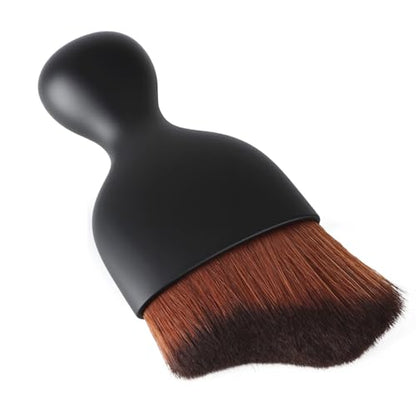Car Detailing Brush, Soft Bristle Cleaning Brush, Scratch-Free Auto Duster Tool for Dashboard, Air Vents, Leather & Interior Cleaning (Black&Dark Brown) - color: Black&Dark Brown