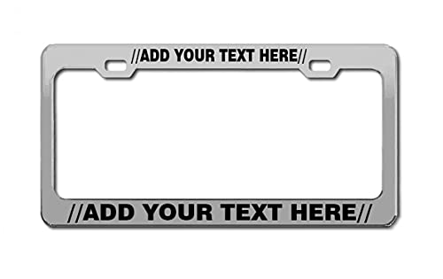 Stainless Steel Chrome Customizable License Plate Frame Automobile Auto - color: Chrome-Vinyl
