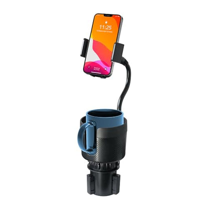 CupCargo Pro – 2-in-1 Car Cup Holder Expander and 360° Phone Mount with Adjustable Base and Flexible Neck, Universal Fit