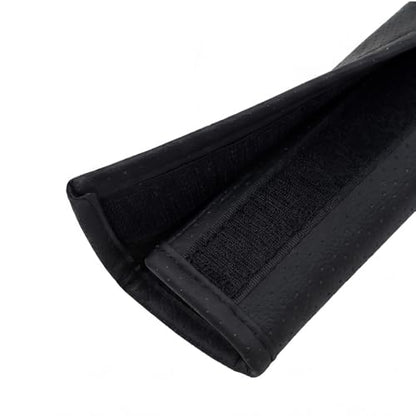 Set of Soft Auto Seat Belt Cover Seatbelt Shoulder Pad 2 PCS for a More Comfortable Driving Compatible with All Cars Black - color: Black