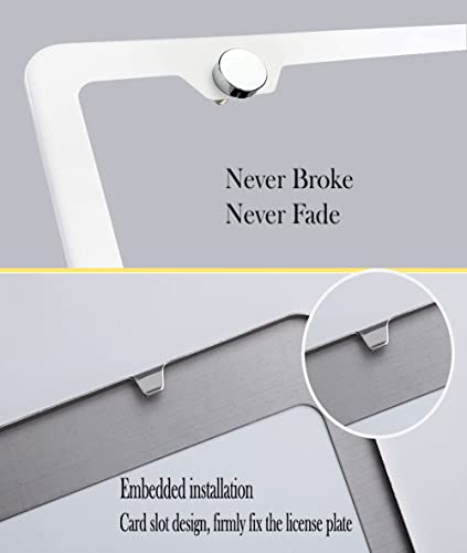 2 Pieces Aluminum Alloy Silver Fit for Lexus License Plate Frame, Applicable to Standard US License Plate Frame-L8