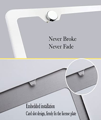 2 Pieces Aluminum Alloy Silver Fit for Lexus License Plate Frame, Applicable to Standard US License Plate Frame-L8