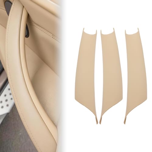 3PCS Interior Door Pull Handle Cover Trim for BMW X5 E70 (2008–2013) X6 E71 (2008–2014),Non-Sticky,No-Dismantle Install Left & Right, Beige - color: Beige, size: E70/E71 (2007–2014)