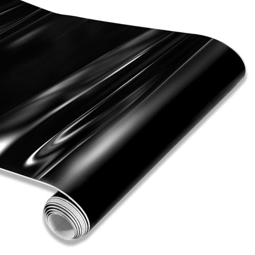 Spurtar Gloss Black Vinyl Wrap 1ft X 5ft Air-Release Glossy Black Car Wrap Adhesive Film Automotive Vinyl Black Sticker for Cars Motorcycle DIY Detailing Paper Air Release Decal Sheet 30.5 X 152cm - color: Glossy Black