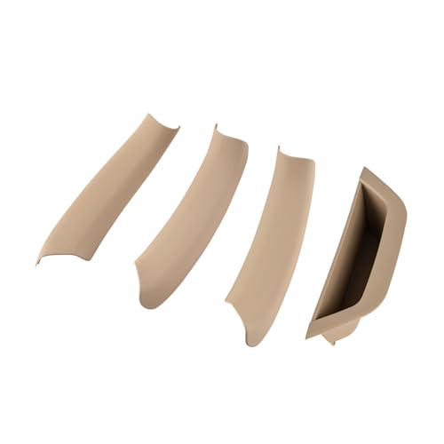 4PCS Beige Driver Door Armrest Box and Pull Handle kit Covers Trim Compatible with X3 X4 F25 F26 2011-2017 Left Side Storage Box - color: Beige, size: 4pcs Armrest&Handle
