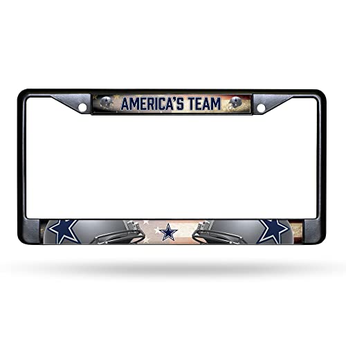 NFL Dallas Cowboys America's Team Black Chrome License Plate Frame - 2-Screw Mount - color: Cowboys