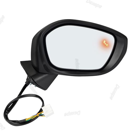 Passenger Side Mirror Assembly Compatible with Honda Civic 2022-2025 Heated with Blind Spot Monitor, Power Adjustable Glass Replace 76208T20A21 HO1321351 (7Pin Right) - style: 7pin Right