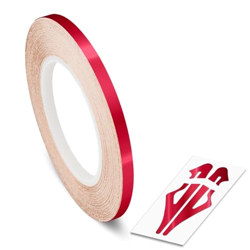 Roll Vinyl Pinstriping Racing Stripes Pinstripe Chrome Line Tape Decal Sticker Auto Pinstripe Tape,Automotive Pinstriping Tape 32ft,Vinyl Pinstripe Tape (Red Chrome 1/8) - color: Red Chrome 1/8