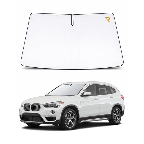 RevLux Car Windshield Sun Shade SUV & Sedan – UPF 2000+ Sun Protection & 99.95% UV Blocking Ice-Core Cooling Fabric | Zero Light Leakage Black Glue Layer | Heat Insulation Car Sun Shade (51"x31") - size: Small – Compact Cars (51"x31")